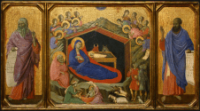 Duccio di Buoninsegna_The Nativity with the Prophets Isaiah and Ezekiel